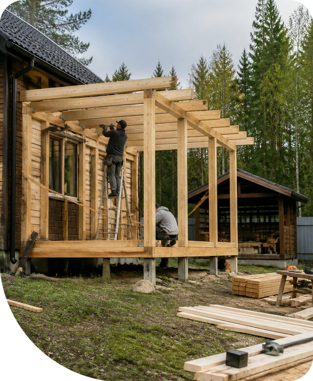 Строительство пристроек и построек на участке в Горячем Ключе